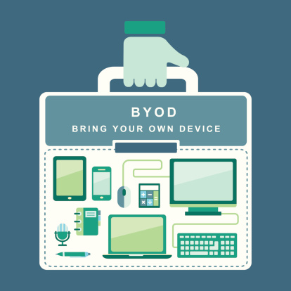 flat design concept of BYOD